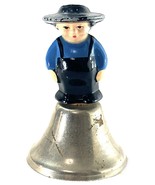 Vintage Dutch Boy Cast Iron And Metal Bell 4” Tall Circa 1950 - $20.35 CAD
