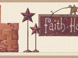 Dundee Deco DDAZBD9152 Peel and Stick Wallpaper Border - Stars Red Green Faith H - £18.74 GBP