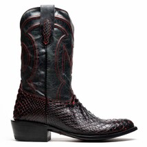 KANSAS Genuine Snake Skin Cowboy Boot from the Western Collection BlackCherry image 3