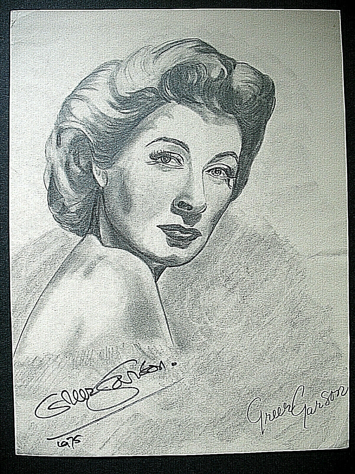 GREER GARSON (MRS.MINIVER) ORIG,AUTOGRAPH ON ORIG,ARTWORK* - £296.67 GBP