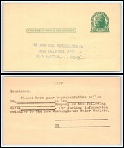 US Postal Card - The Conn Elec Refrigerating Co, New Haven, Connecticut F2 - £2.40 GBP