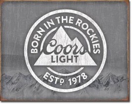 Coors Light Born In Silver Bullet Beer Retro Wall Bar Pub Man Cave Decor Sign... - £17.19 GBP
