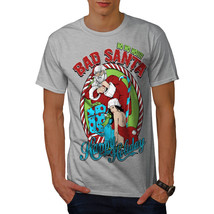 Wellcoda Bad Santa Sexy Mens T-shirt, Holidays Graphic Design Printed Tee - £14.64 GBP+