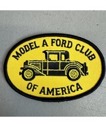 80&#39;s Vintage Iron-On Patch MODEL A FORD CLUB of AMERICA Yellow 4&quot; Across - $9.89