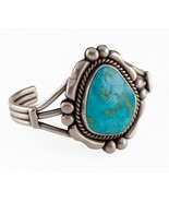Vintage Navajo Turquoise Cuff Bracelet Unique Hand Signed! 41.3gr - $535.69 CAD