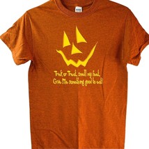 Halloween T Shirt Pumkin Trick or Treat Adult Unisex Small NEW Custom Or... - £11.21 GBP