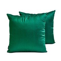 Plain Pillow Covers Emerald Green Set of 2, Art Silk , Solid - Dark Gree... - $17.00+