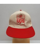 Vintage UPS Baseball Cap Adjustable Snapback Canvas Hat Beige Red - $607.58 MXN