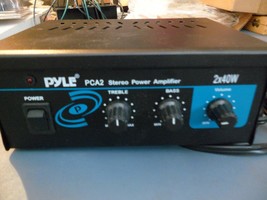 Pyle Audio PCA2 2x40 Watt Mini Stereo Power Amplifier w/Treble,Bass,Volume - $34.65