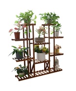 Plant Stand For Multiple Plants Holder Indoor Wooden Decor Flower Display Shelf - $129.35
