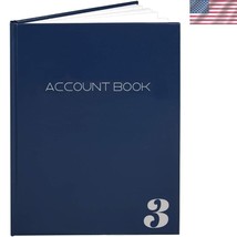 Elegant 3-Column Accounting Ledger - 100 Pages, Modern Design, Blue Hard... - $34.00