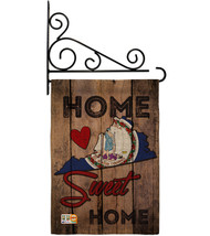 State Virginia Home Sweet Burlap - Impressions Decorative Metal Fansy Wall Brack - £27.16 GBP