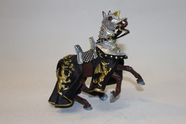 Plastoy Black And Gold Horse Figurine Medieval Tournament Joust - £7.11 GBP