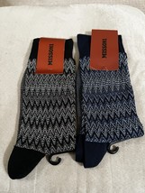 NWT AUTHENTIC MISSONI Mens Cotton Blend Socks MADE IN ITALY S/ M (2 Pairs ) - $1,275.66 MXN