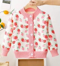 NEW Boutique Strawberry Girls Pink Cardigan Sweater - $21.89 CAD