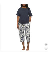 Felina Womens Pajamas Blue 4-Piece Top Cami Shorts Capri Pants Cotton Po... - $61.53 CAD
