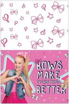 Party supplies table cloth Jojo Siwa Table cover girls bows birthday 96&quot;... - $5.00