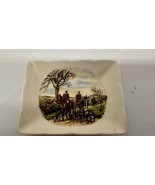 Sandland Ware Hunt Scene Square Trinket Dish VTG - $21.00