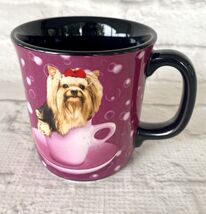 Yorkie Coffee Mug Dog Tea Cup Yorkshire Terrier Mauve Pink Keith Kimberlin - €5,10 EUR