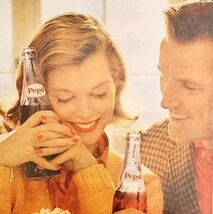 1963 Pepsi Cola Soda Pop Advertisement Beautiful Young Couple Popcorn HM2J - $29.99