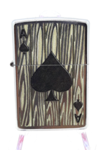 Ace Of Spades Wood Grain Print Lighter Street Chrome - $29.99