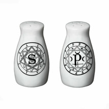 Alchemy Gothic Salt &amp; Pepper Shakers Bone China Astrology Wiccan Symbols MRSP1 - £10.89 GBP