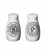 Alchemy Gothic Salt &amp; Pepper Shakers Bone China Astrology Wiccan Symbols... - $13.95