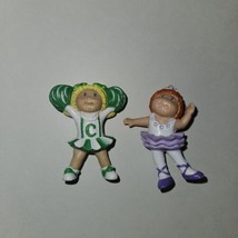 2 Cabbage Patch Kids 2.5&quot; Figures Blonde Cheerleader Red Hair Ballerina Purple - £9.45 GBP