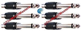 (6) 1/4&quot; Male Mono Plug to Single RCA Jack (F) Audio Cable Cord Adapter ... - $10.92