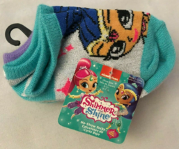 Girls Socks Shimmer and Shine No Show Kids Size Small 5 Pairs Glitter Purple NEW - £12.01 GBP