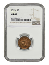 1863 1C Ngc MS63 - £319.70 GBP