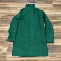 J Crew Factory Green Wool Blend Stadium Coat City Coat Alpine Meadow 0P 0 Petite - $56.99