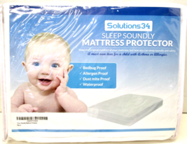 Solutions 34 - Waterproof 28&#39;&#39;x52&#39;&#39;X5&quot; Mattress Protector Fitted Crib Ba... - £11.38 GBP