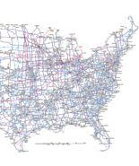 Unique highway map showing the current and historic system of U.S. routes - $60.00+