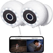 4MP Security Cameras Outdoor Indoor 2pc,2K Wired Cameras for Home Security - £61.78 GBP