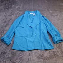 Chicos Shirt Women 2 Blue Lightweight Casual Long Sleeve Blouse Plus Size - £10.12 GBP