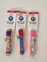 Lot Of 3 Whisker City Easy-Release Kitten Collars Size 7-9&quot; New No Substitutions - £10.12 GBP