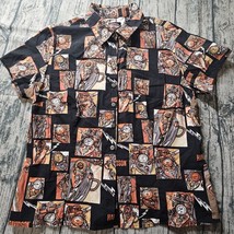 Harley Davidson all over graphic print button shirt L Large Short Sleeve... - $29.99