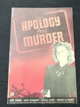 Apology For Murder Original Pressbook -1944- Ann Savage - £131.09 GBP