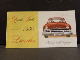 Quick Facts About the New 1950 Lincolns Sales Brochure - $67.46