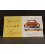Quick Facts About the New 1950 Lincolns Sales Brochure - €58,12 EUR