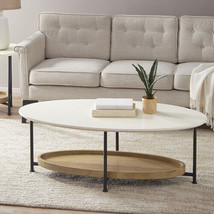 Coffee Table Wooden Frame - White+Natural - £295.04 GBP