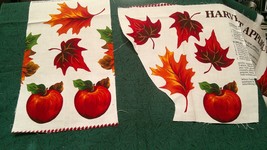 Fabric Concord Appliques Russet &amp; Orange Apples and Leaves 2 pcs. $1.50 - $1.50