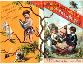 Hoods Sarsaparilla Book Cover Only Pug Dog Lowell Massachusetts Victorian - $10.96