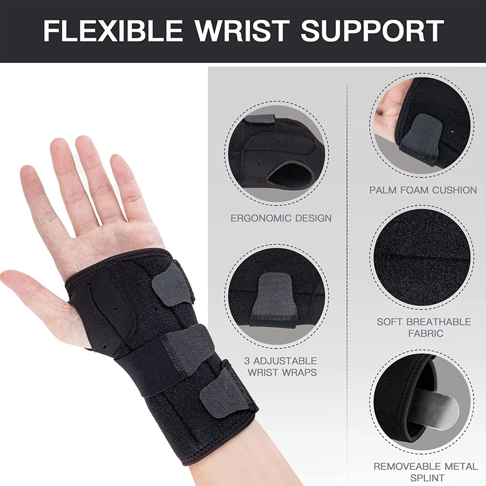 Support brace carpal tunnel wrist compression wrap for arthritis tendinitis pain relief thumb200