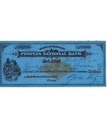 November 23, 1882, Peoples National Bank, Rock Island, Illinois, Check D... - $12.32 CAD
