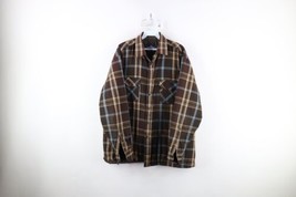 Vtg 90s Streetwear Mens Large Distressed Flannel Button Shirt Jacket Jac... - $59.35