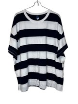 Old Navy Women&#39;s Shirt Oversized Striped Crew Neck Short Sleeve Tees XXL NWT - £15.95 GBP