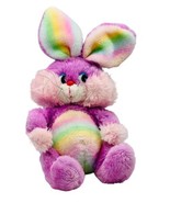 Happy Mates Purple Rainbow Easter Bunny Plush Rabbit Stuffed Animal 14 inch - £44.00 GBP