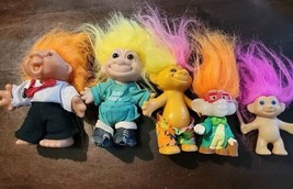 Vintage Troll Dolls, Lot Of 5, Mixed Sizes - $25.63